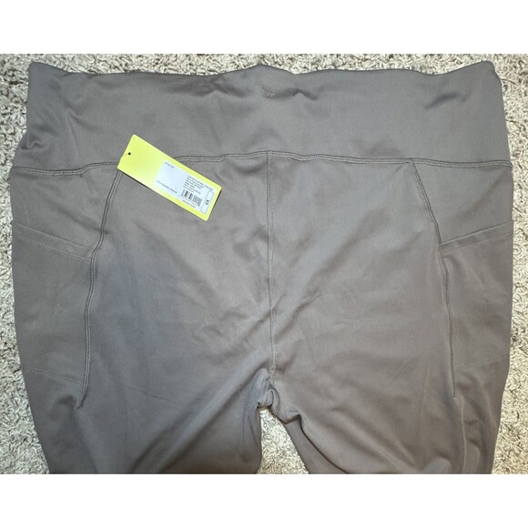 All In Motion Everyday Soft Style High-Rise 7/8 Leggings Pockets Taupe 4X NEW - Picture 5 of 10